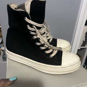 Black and White High-Top Sneakers